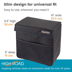 High Road TrashStand waterproof design protects interiors from spills.