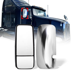High Soar Kenworth T660 chrome door mirror, right side, enhances rear visibility
