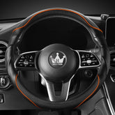 HighnessHwoo 3D grip steering cover orange for added comfort and control.