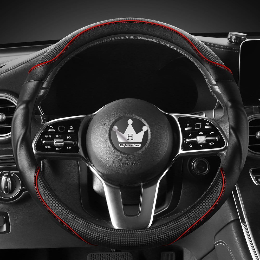 HighnessHwoo 3D grip steering cover showing ergonomic design for smoother handling and comfort.
