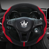 HighnessHwoo luxury suede steering cover with classic wavy design offers a soft, premium grip.