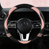HighnessHwoo pink cat design steering cover adds comfort and style