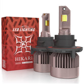 Hikari Wings H13 9008 fog light, front view, bright glow improves visibility in fog
