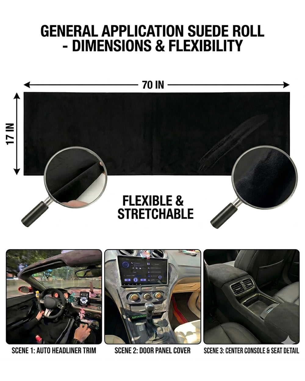 Hiksuky suede wrap on the steering wheel adds grip and premium texture.