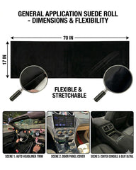 Hiksuky suede wrap on the steering wheel adds grip and premium texture.