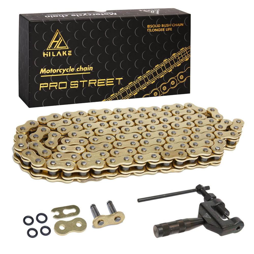 HILAKE 520 chain with 120 links for motorcycles, optimized for reliable power transfer.