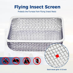 Hillhub water heater vents with stainless mesh shield against debris.