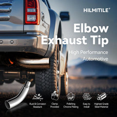 Hilmitile diesel exhaust elbow tip shows 135-degree bend for versatile mounting
