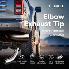 Hilmitile exhaust tip 135-degree elbow enhances exhaust routing with a sleek chrome finish.