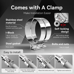 Hilmitile exhaust tip with 2mm wall thickness for durability