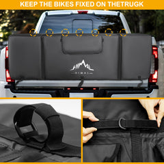 Himal Outdoors tailgate pad with Velcro straps for quick, secure setup.