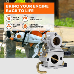 HIPA carburetor kit package shows all-in-one replacement for STIHL saws