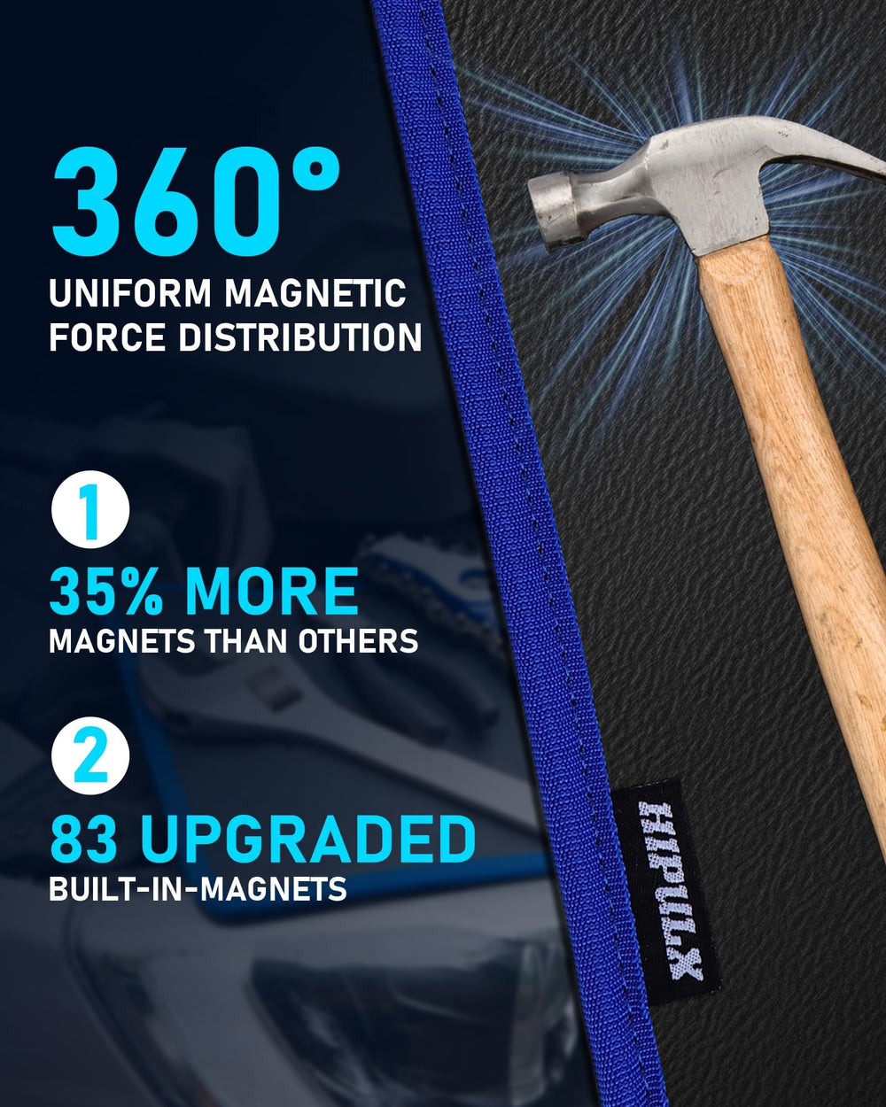HIPULX non-slip surface keeps tools in place during tilting