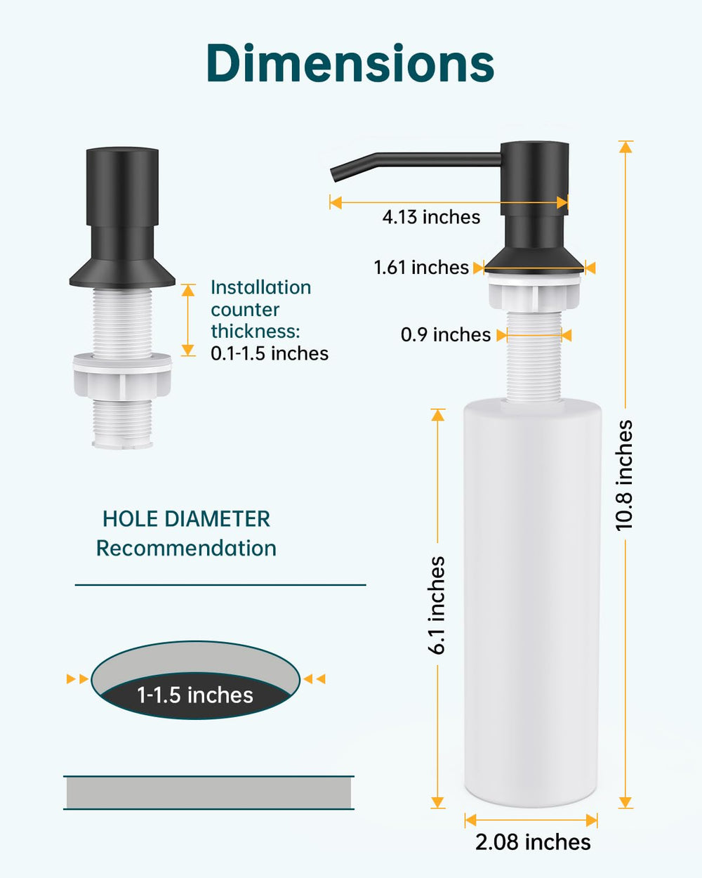 Hiqufet 360-degree rotating spout reaches every corner of the sink.