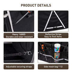 HIRALIY organizer features reflective strips and fixing belts for night use.