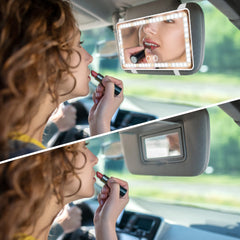 Hirger 2000 mAh battery supports hours of cordless makeup in-car.