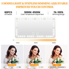Hirger rechargeable car makeup mirror powers via USB for use anywhere.