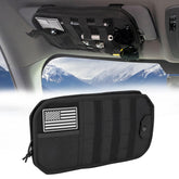 Hiseanllo car sun visor organizer with MOLLE panel for easy gear attachment