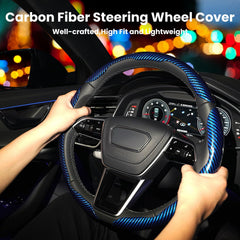 Hiseanllo steering wheel cover universal 14–16 inch fit enhances grip for comfortable drives.