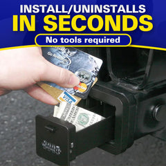 Dust cover protects valuables in all weather conditions.