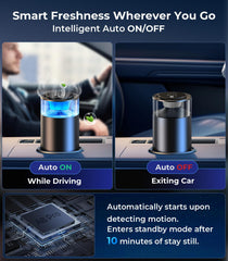 Hitolza ambient light mode on the car freshener creates a calming cabin glow.