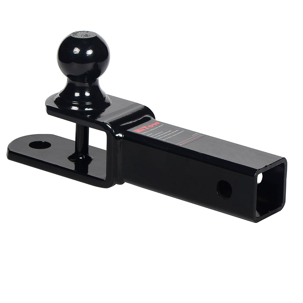 HITOWMFG black powder coated hitch assembly for outdoor durability.