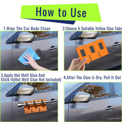 HiYi paintless glue tabs yellow pack enables paint safe dent removal