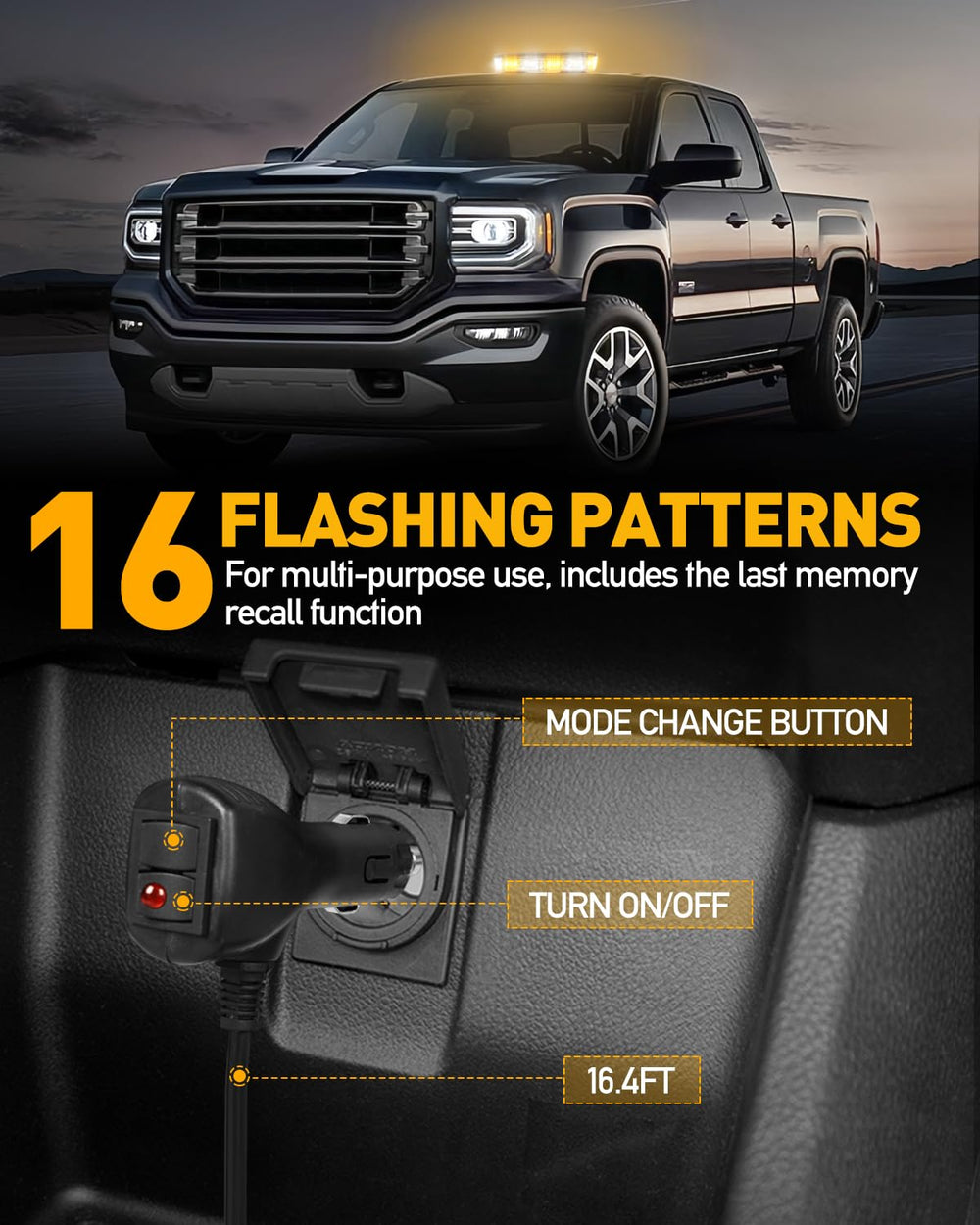 HLauto 700A offers 16 flashing modes for versatile signaling