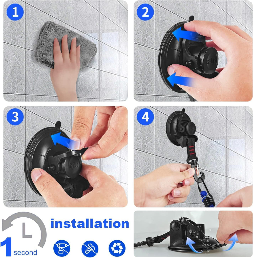 HLOGREE dog tether setup using suction cup anchor outdoors