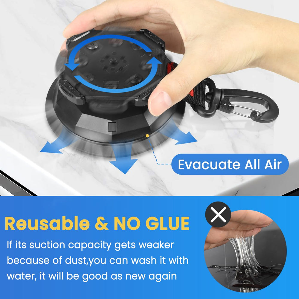 HLOGREE reusable suction cups require no glue for quick setup