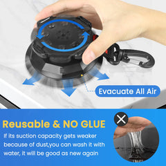 HLOGREE reusable suction cups require no glue for quick setup