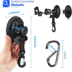 HLOGREE side awning secured to vehicle with suction anchor