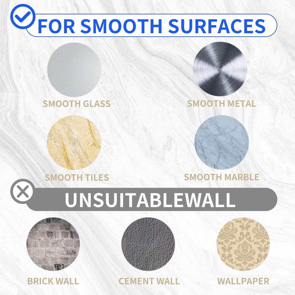 HLOGREE suction on clean smooth surface maintains strong grip