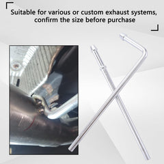 Workshop mockup shows stable alignment using HNeekyr exhaust hanger during installation.