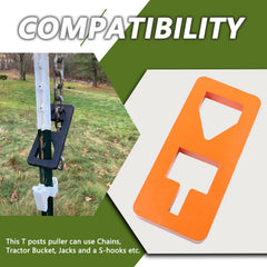 HNeekyr heavy-duty steel T Post Puller orange supports durable ground work.