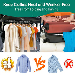 Hoapavi car clothes hanger bar demonstrates wrinkle-free storage for shirts and jackets.