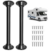 Hobuska 29in RV table leg close-up showing sturdy aluminum construction for travel stability.