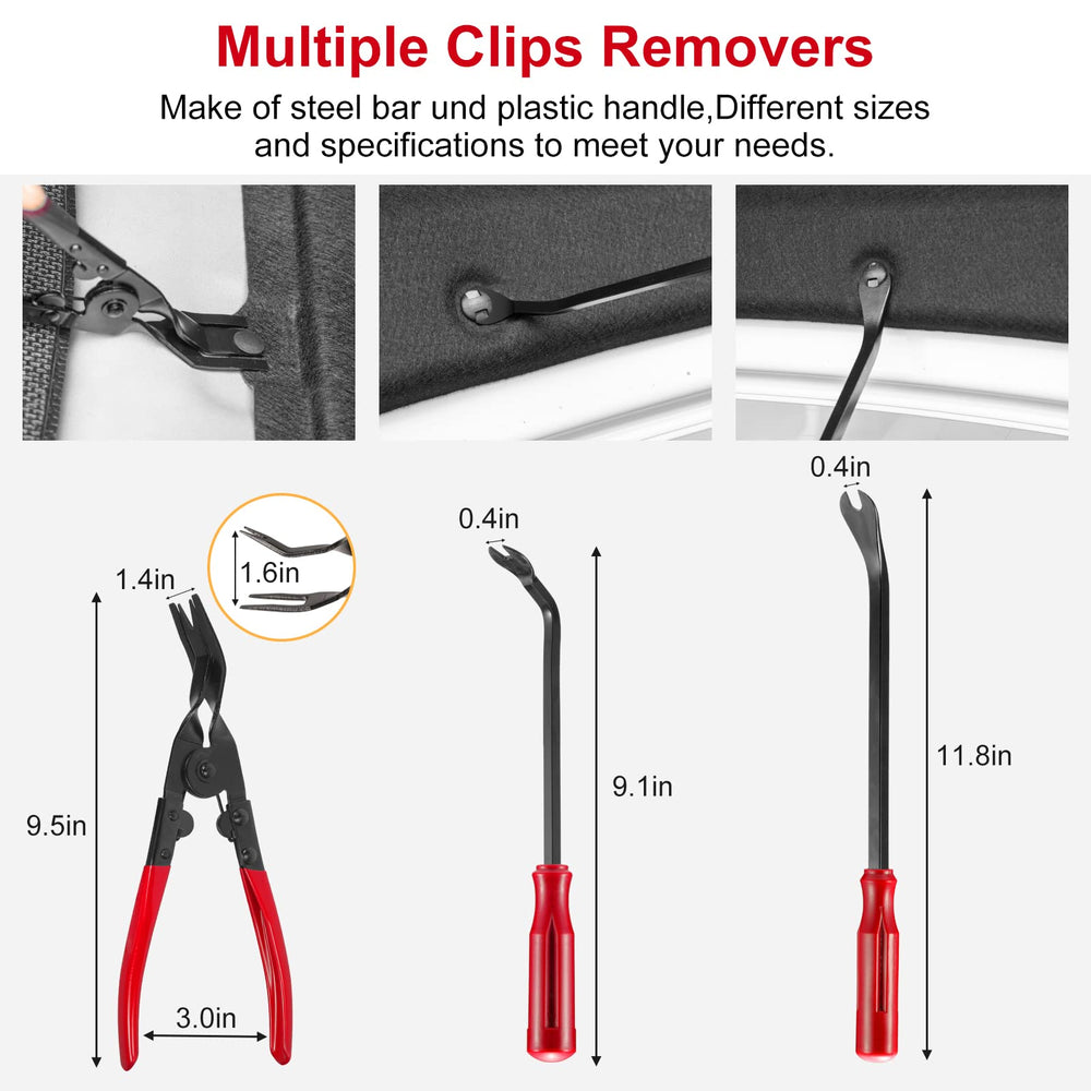 Hochferr clip-release tools and pliers with ergonomic design for quick panel access.