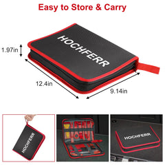 Hochferr zipper storage pouch shows portable storage for tools and fasteners.