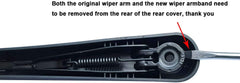 Wiper blade in use shows improved visibility during rain.
