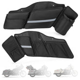 HODRANT saddlebag organizer left view shows organized compartments for quick ride-side access.