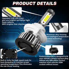 HOEDUI 6500K cool white beam for Ford F-150 2004-2014