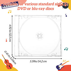 HOFURME clear CD case stackable design for compact, organized shelving.