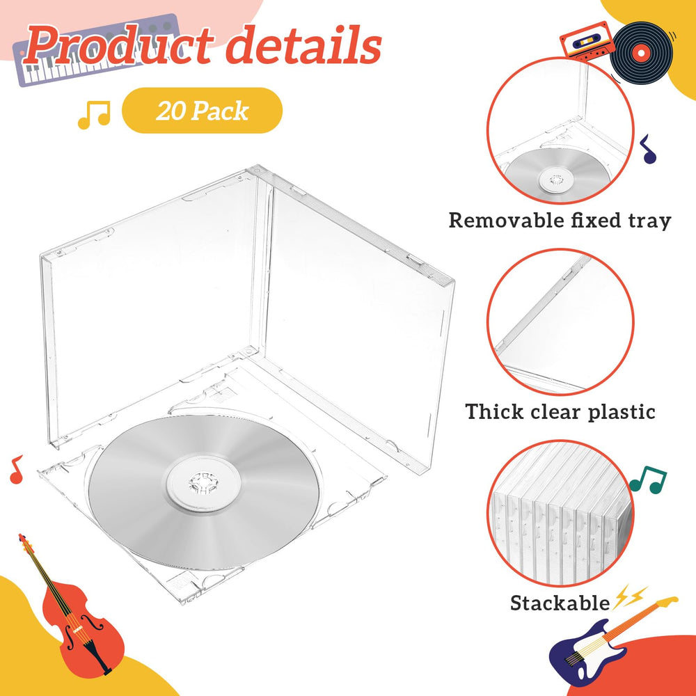 HOFURME jewel CD case provides quick disc identification with transparent tray.