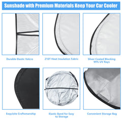 HOHUIGO Tacoma sun shade attaches to rearview mirror for secure fit