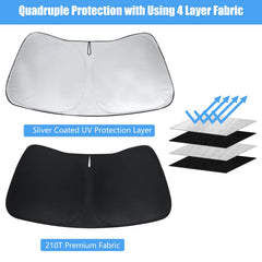 HOHUIGO windshield sun shade around rearview mirror with Velcro for secure fit