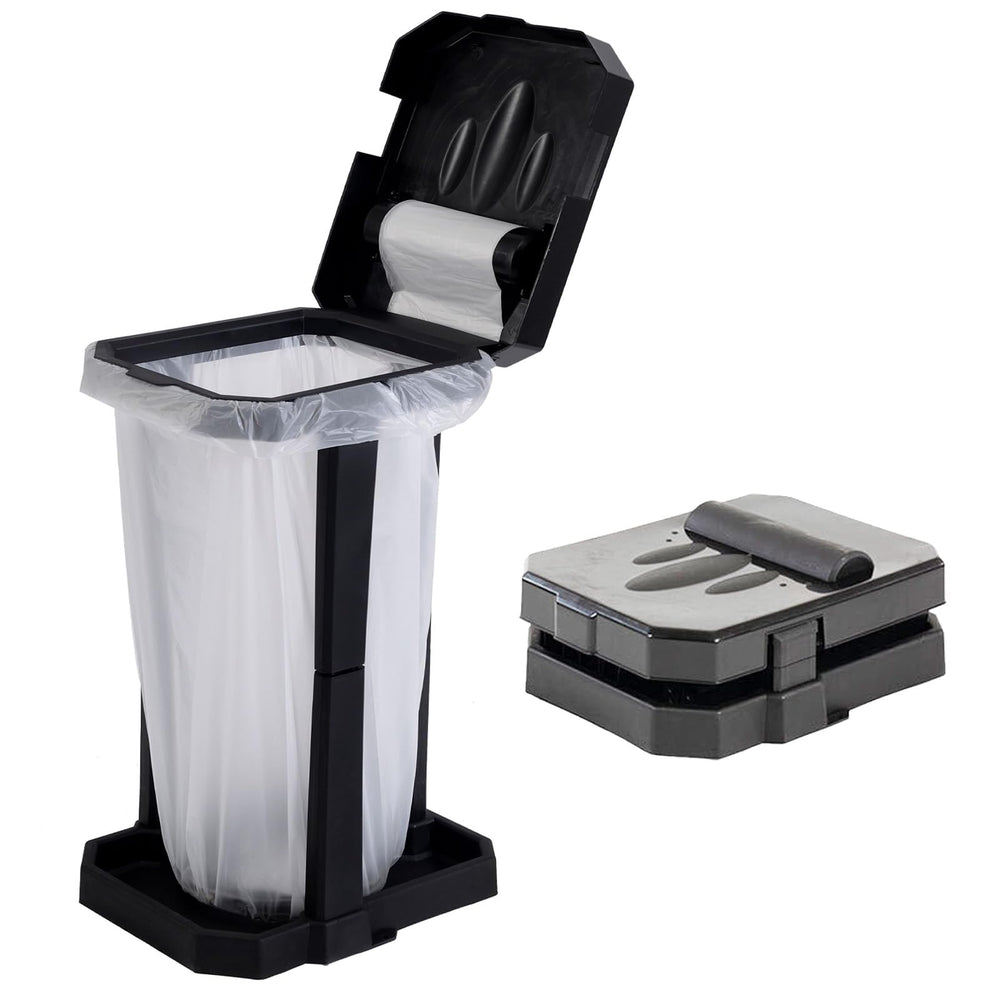 HolaKit collapsible trash bag holder with stable legs for outdoor stability