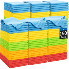 HOMERHYME microfiber cloth 150-pack bundle for versatile cleaning tasks