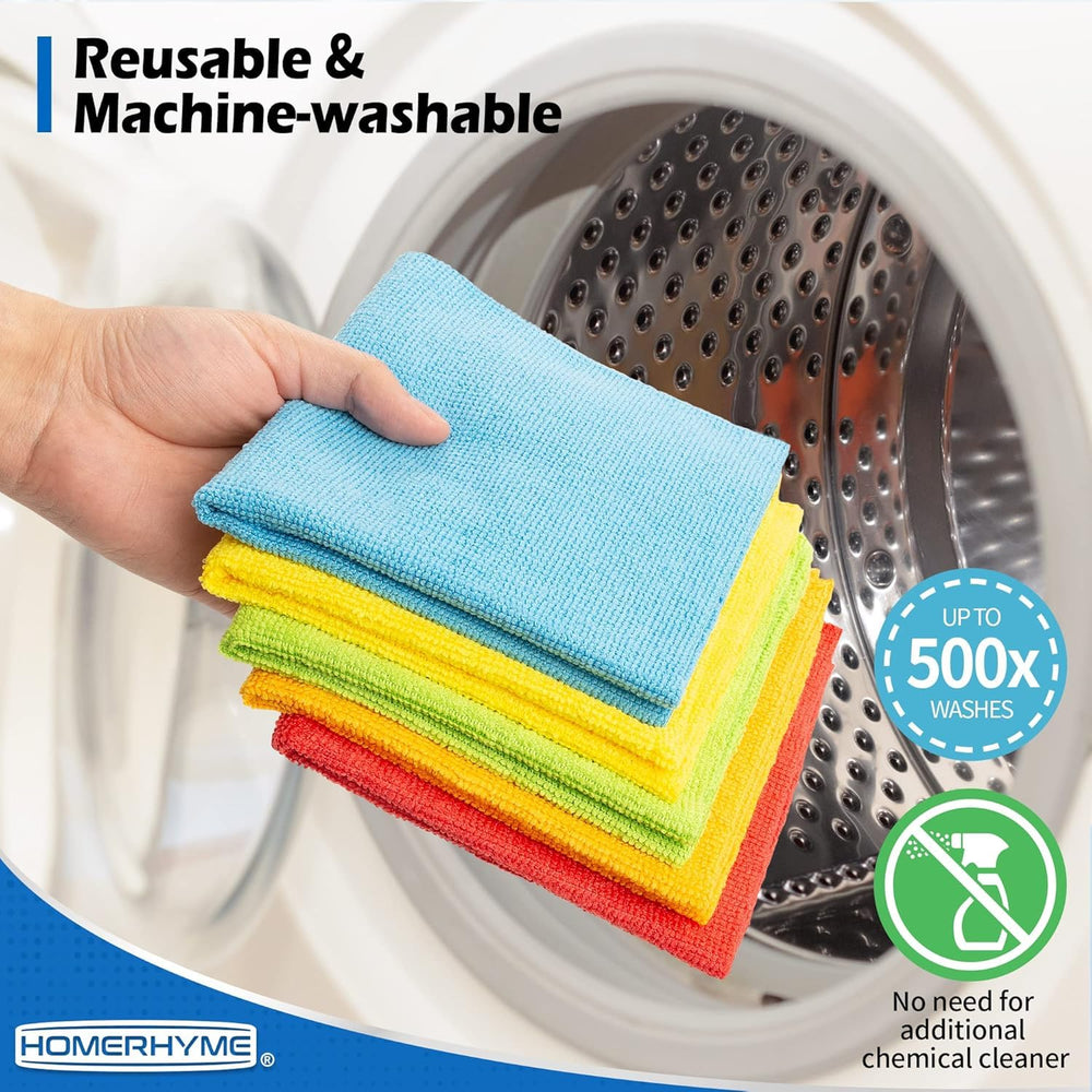 HOMERHYME microfiber cloth washable and reusable for sustainable cleaning