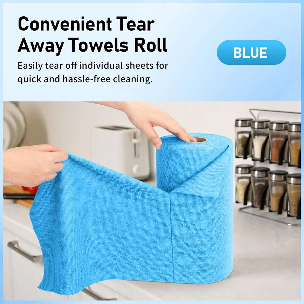 Homerhyme soft absorbent microfiber towels ideal for dusting and liquid spills.